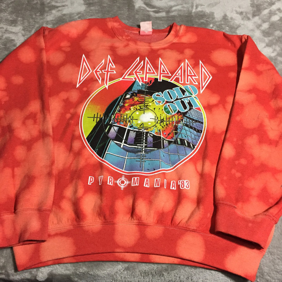 tie dye def leppard sweatshirt
